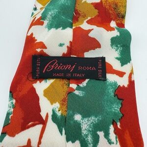 Brioni Neck Tie Silk Multi Colored Abstract Made‎ In Italy